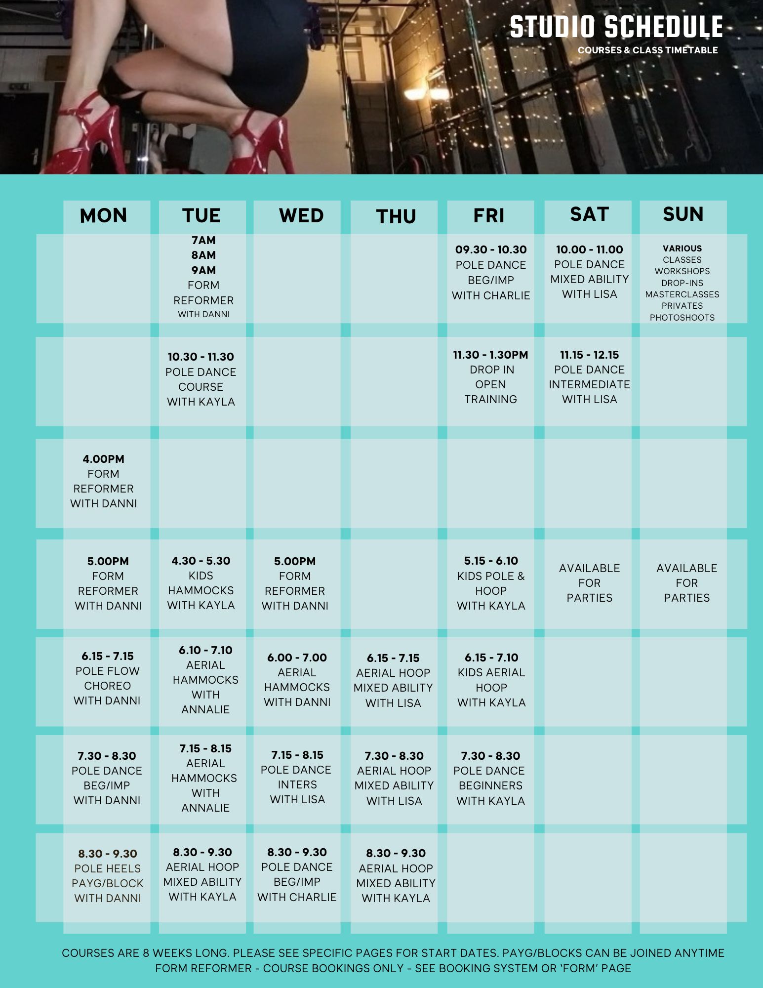 STUDIO SCHEDULE HIGH MARCH 2026 